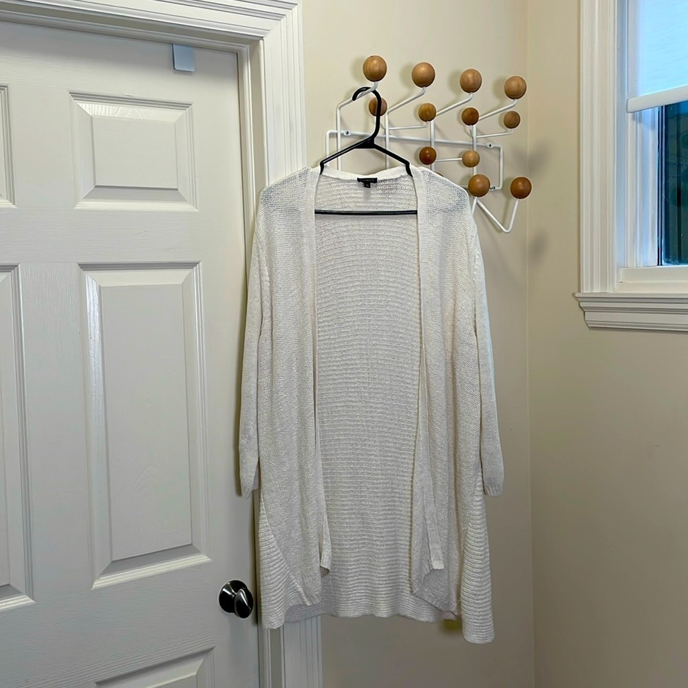 Talbots - 100% Linen Long Cardigan - Neutral Cream - XL